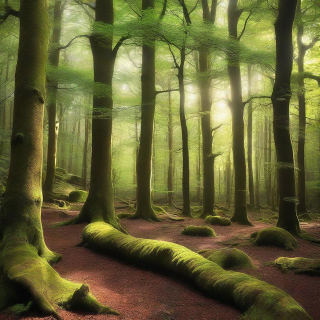 A high-definition image of a dense forest