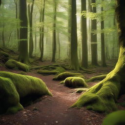 A high-definition image of a dense forest