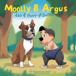 A captivating book cover for a children's book titled 'Molly and Argus: Mystery of Barkster Park