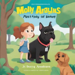 A captivating book cover for a children's book titled 'Molly and Argus: Mystery of Barkster Park