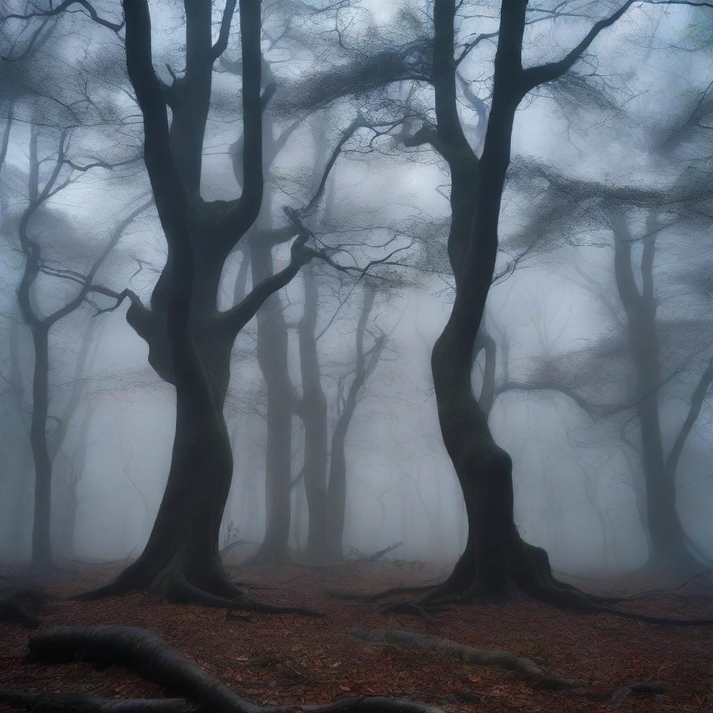 A high-definition image of a scary forest