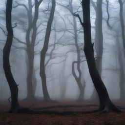 A high-definition image of a scary forest