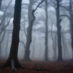 A high-definition image of a scary forest