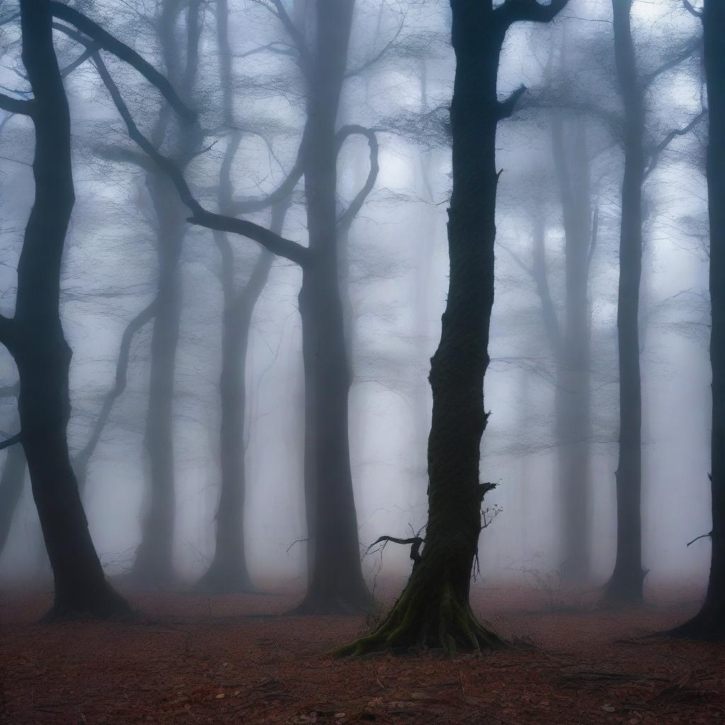 A high-definition image of a scary forest