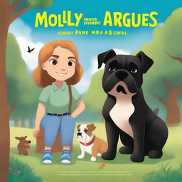 A captivating book cover for a children's book titled 'Molly and Argus: Mystery of Barkster Park