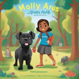 A captivating book cover for a children's book titled 'Molly and Argus: Mystery of Barkster Park