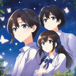 Create an anime light novel book cover titled 'Melody's of our Secret Heart'