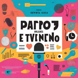 A book cover titled 'Papo de Evento' with the subtitle 'Podcast' and author name 'Jason Becky'