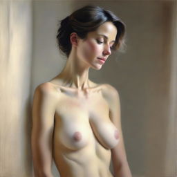 A tasteful artistic depiction of a woman partially clothed