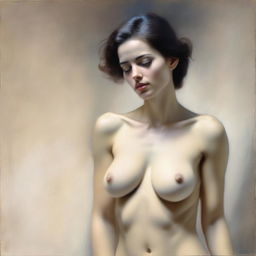 A tasteful artistic depiction of a woman partially clothed