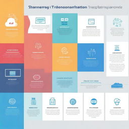 A detailed digital transformation roadmap, featuring key milestones, timelines, and strategic initiatives