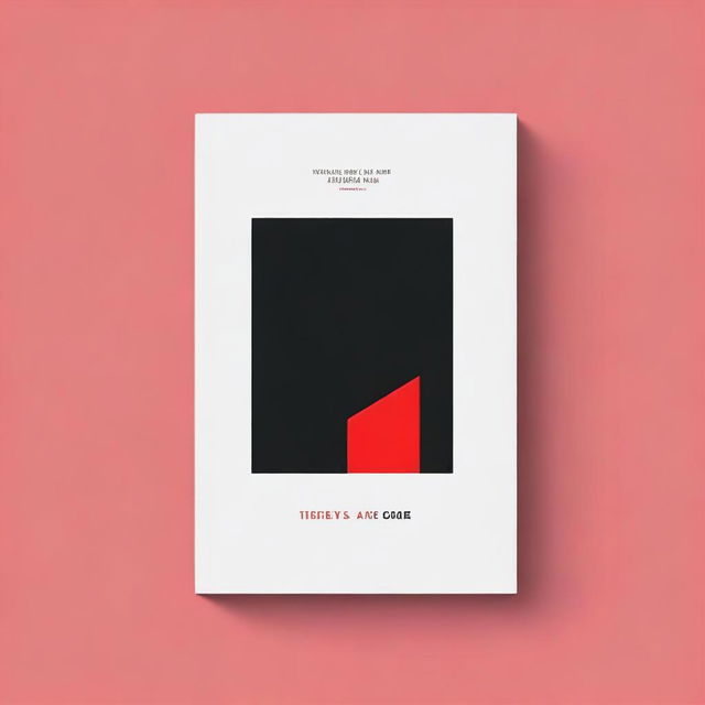 Create a high quality minimalist book cover design with a red accent