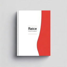 Create a high quality minimalist book cover design with a red accent