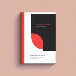 Create a high quality minimalist book cover design with a red accent