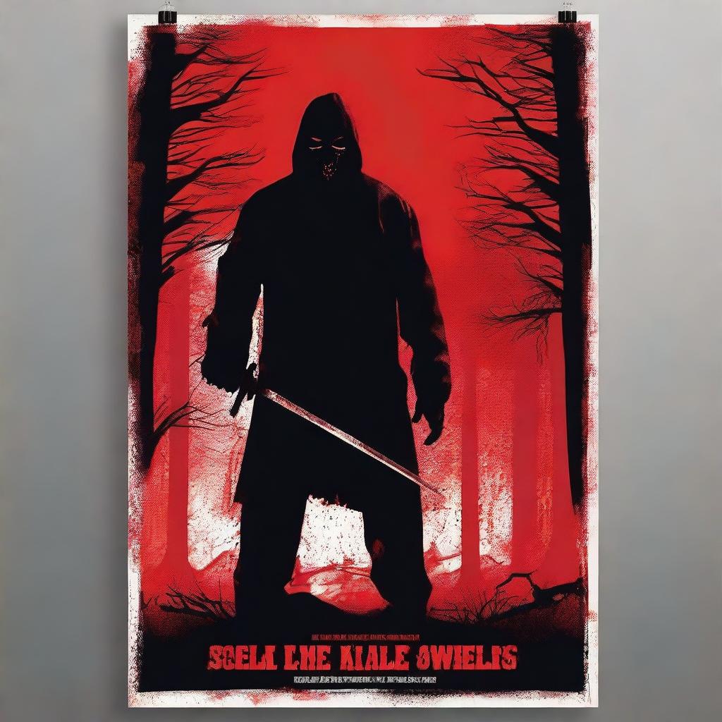 Design a movie poster for a slasher film