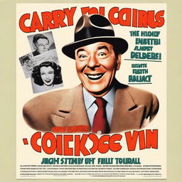 Create a movie poster for a British 1940s satire titled 'Carry-On Fucking' featuring Reg Varney