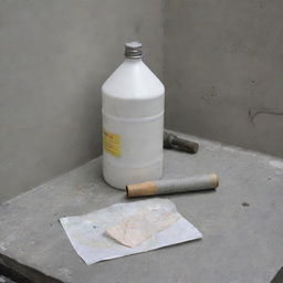 A carefully designated container housing a map gas canister for working with a sturdy quartz banger, bundled with a halved marble to serve as a guard against breakage.