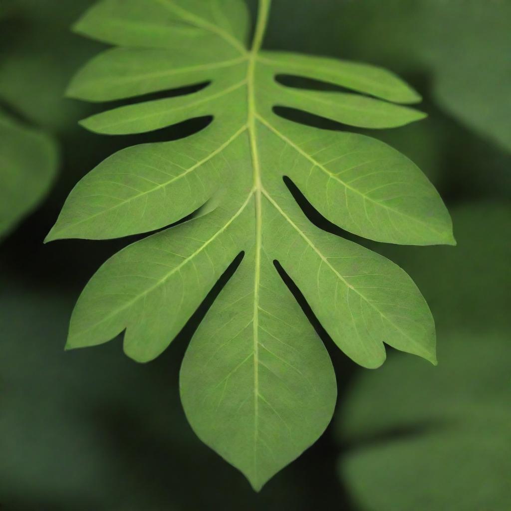 A vivid, sharp image of a Moringa leaf, showcasing its intricate venation and lush green color.