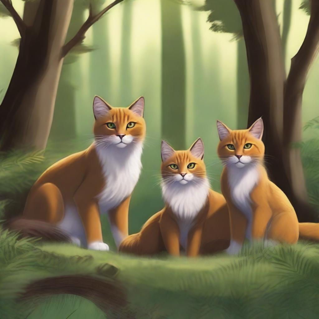 A realistic illustration of a scene from Erin Hunter's Warriors book series