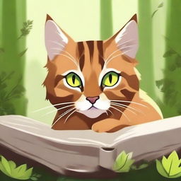 Create a book cover in the style of Erin Hunter's Warrior Cats series