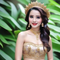 Gambarkan seorang putri cantik yang seksi dengan bagian dadanya terlihat jelas