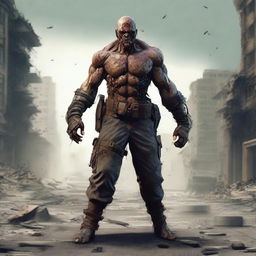 Create an image of a Mutant race, Fighter class character