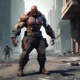 Create an image of a Mutant race, Fighter class character