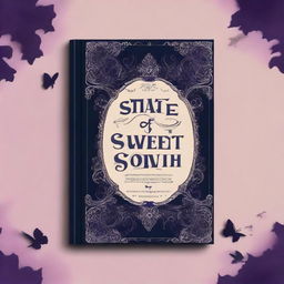 Create a dark-themed book cover titled 'State Of Sweet Sorrow'