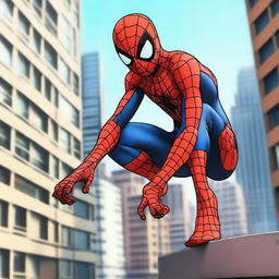 Create an anime girl dressed in a Spider-Man costume with an exaggeratedly large bottom