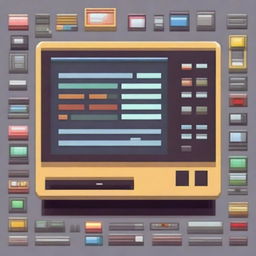 A computer screen depicted in pixel art style