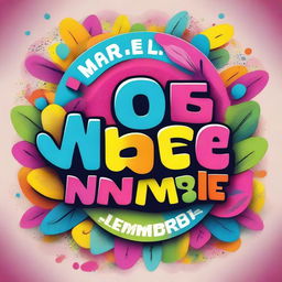 A vibrant and colorful image showcasing the phrase 'es oger nombre' in a playful and artistic style