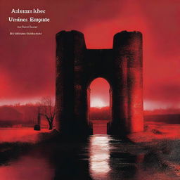 An eerie book cover featuring the Wrexham Aqueduct with a red background