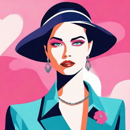 A stylized image of an attractive woman, with a focus on elegance and beauty