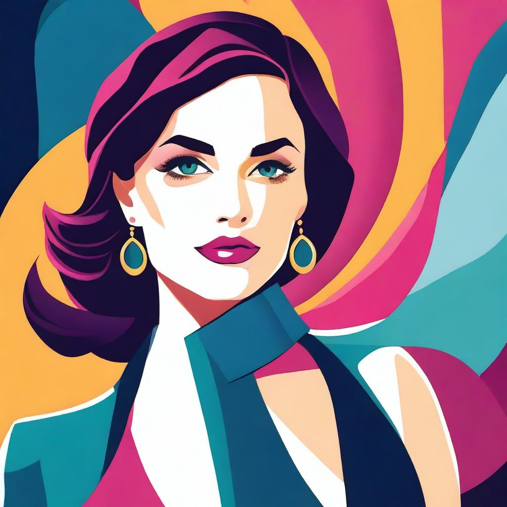 A stylized image of an attractive woman, with a focus on elegance and beauty