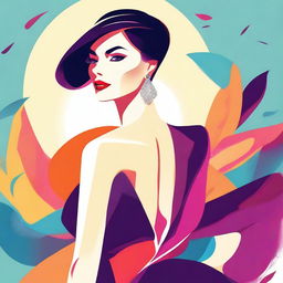 A stylized image of an attractive woman, with a focus on elegance and beauty