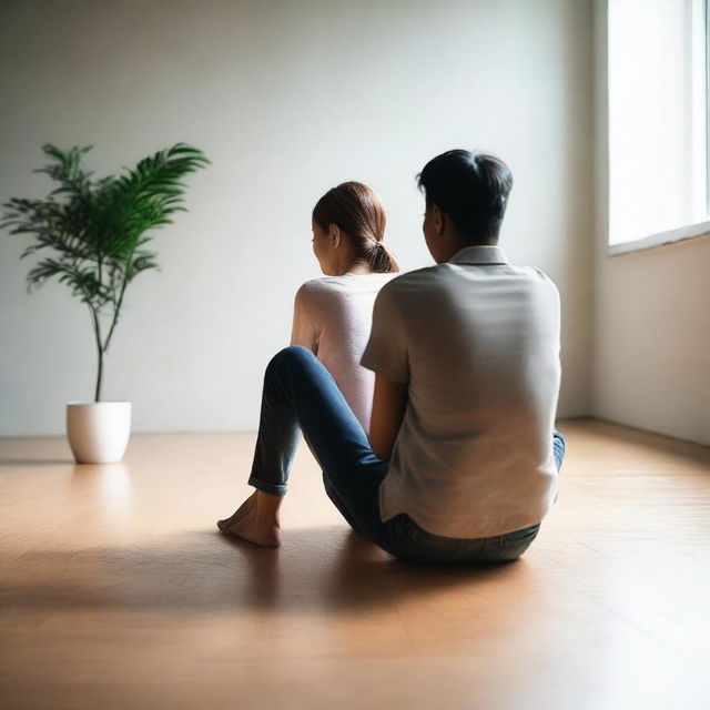 Two people sitting with their legs stretched out in front of them