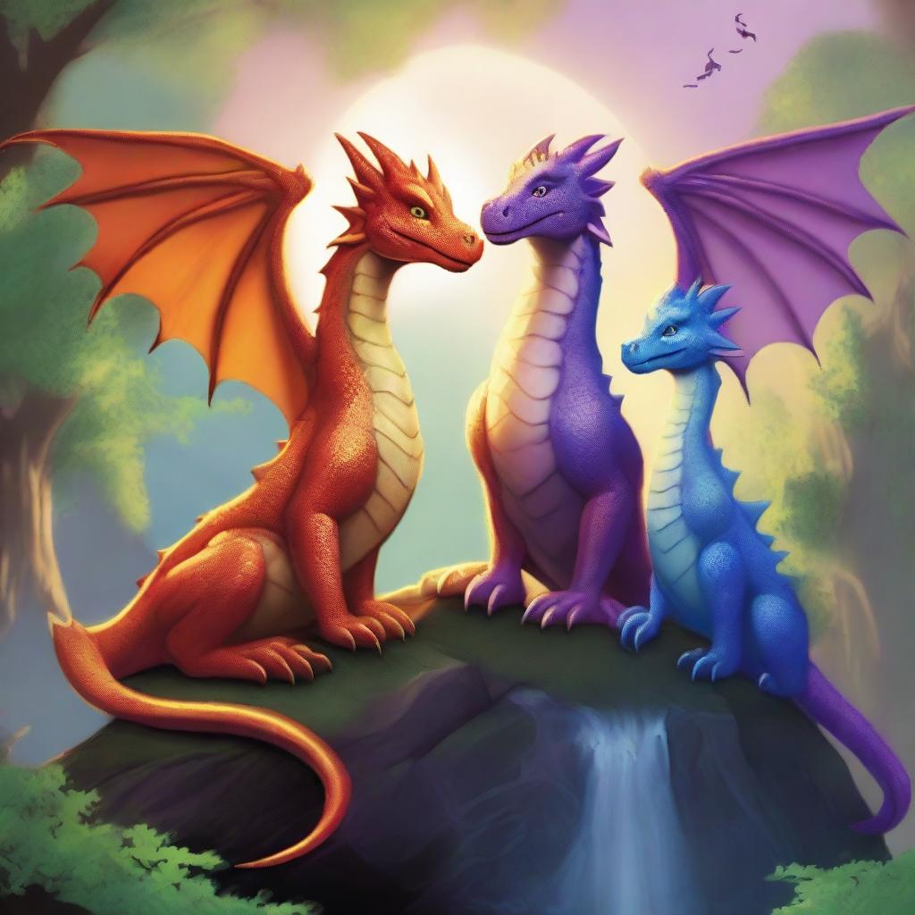 In the enchanting kingdom of Drakonia, wise and gentle dragons live in harmony until the mischievous dragon Nimbus sows discord among them