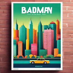 A vibrant and eye-catching poster featuring a stylized depiction of New York City