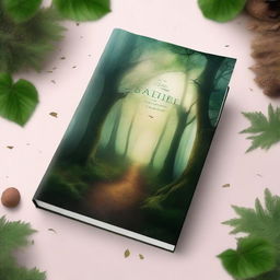 Create a book cover featuring a mysterious and enchanting forest with a hidden path