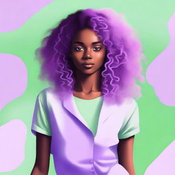 Create a harmonious gradient background in pastel shades of lilac and green