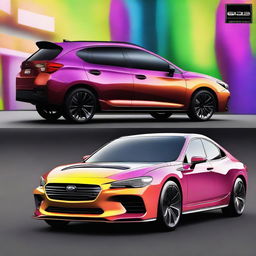 A design concept for a Subaru GH 3 with a chameleon paint job