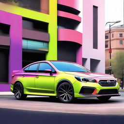 A design concept for a Subaru GH 3 with a chameleon paint job