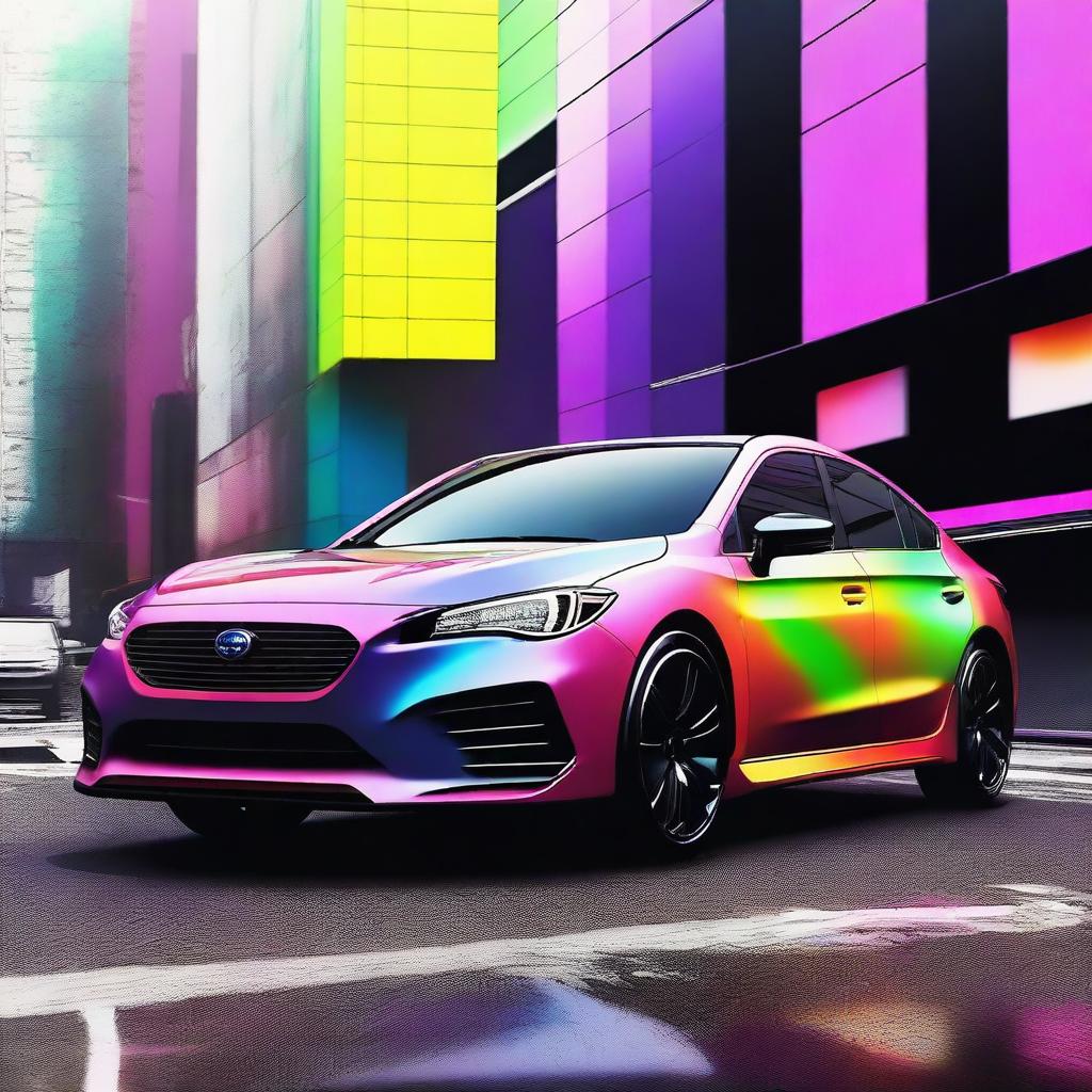 A design concept for a Subaru GH 3 with a chameleon paint job