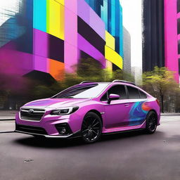 A design concept for a Subaru GH 3 with a chameleon paint job