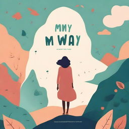 An abstract book cover for a book titled 'My Way' about a young lady navigating life's journey her way