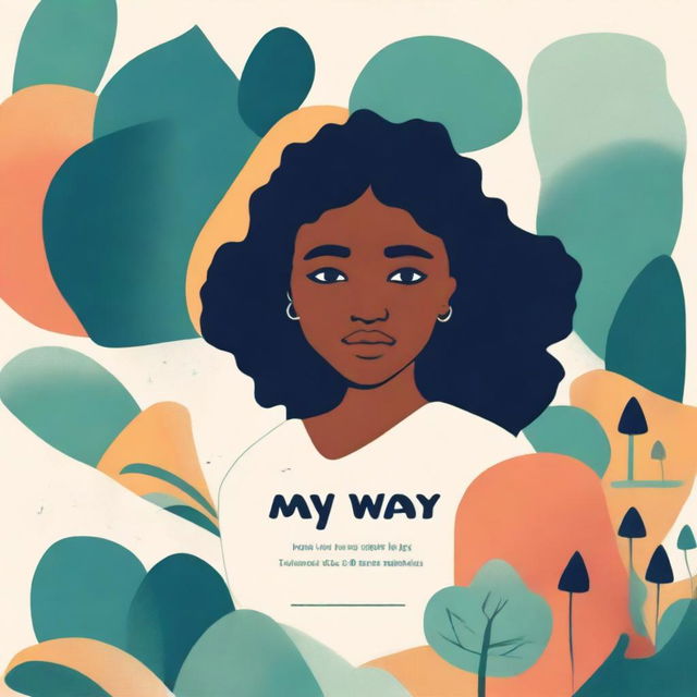 An abstract book cover for a book titled 'My Way' about a young lady navigating life's journey her way