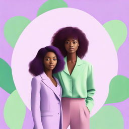 Create a harmonious gradient background in pastel shades of lilac and green