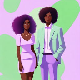 Create a harmonious gradient background in pastel shades of lilac and green