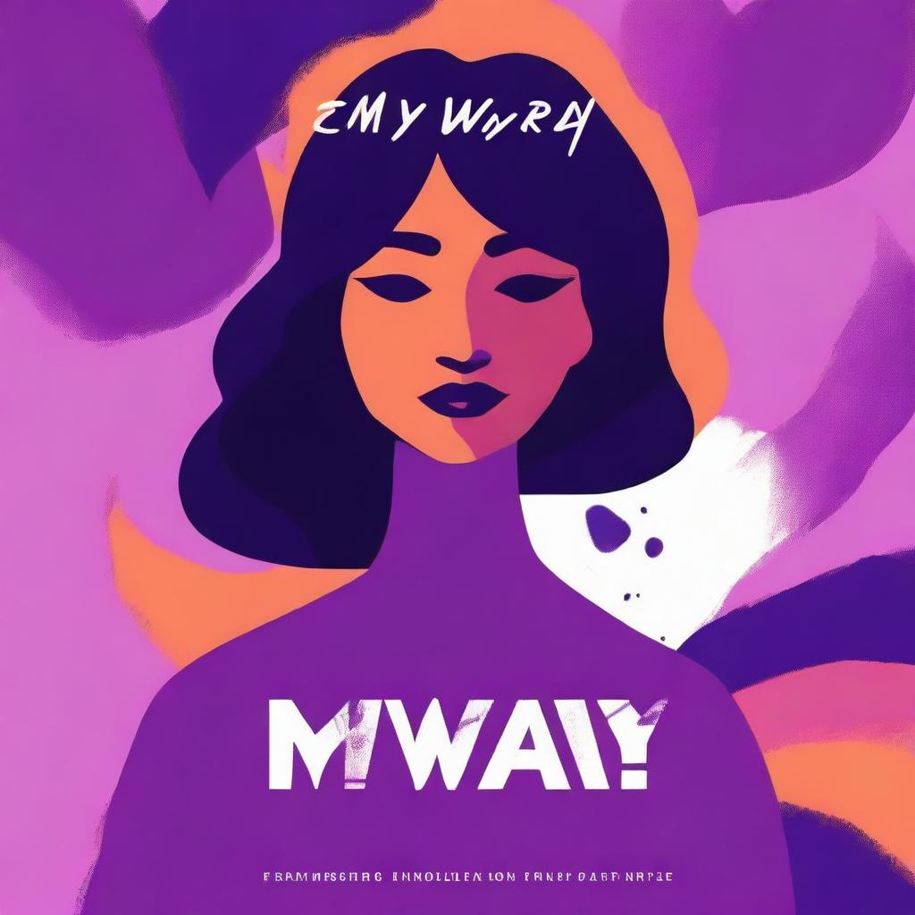 An abstract book cover for 'My Way' about a young lady navigating life's journey