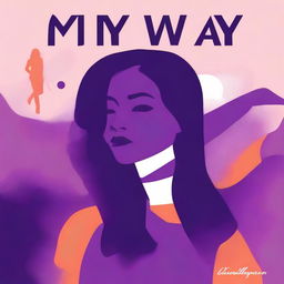 An abstract book cover for 'My Way' about a young lady navigating life's journey